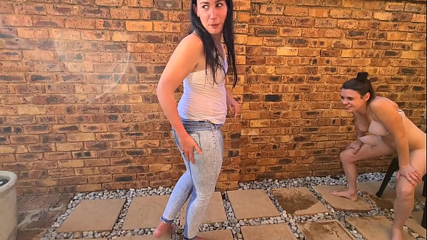 Two piss sluts having some_wet piss fun outside in thegarden