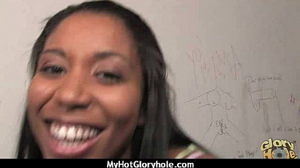 Horny lady enjoys gloryhole cocksucking interracial 17 