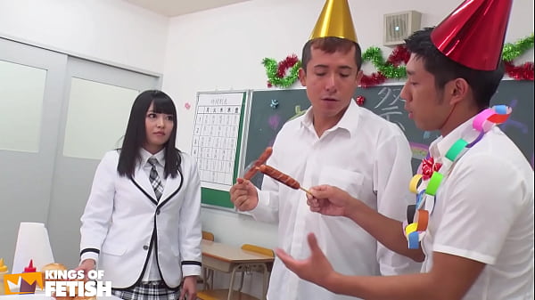 Japanese Student Gets Her Bush Spoiled By Two Colleagues While Sucking Their Cocks thumbnail