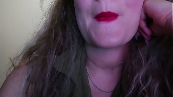 CUTE WOMAN PAINTS HER LIPS RED AND SMOKES_a CIGARETTE, I HOPE YOU_LIKE IT