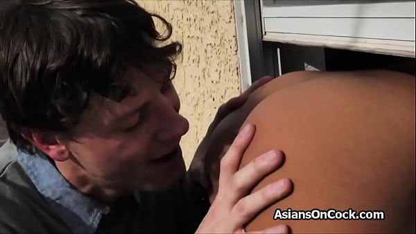 Tag teaming Asian pizza delivery chick for atip