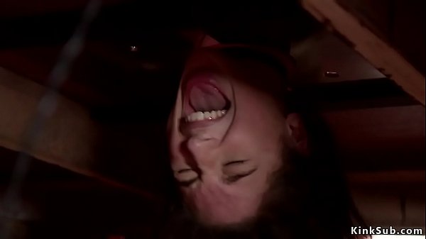 Two slaves banging in bondage threesome