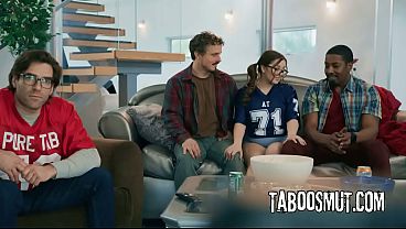 Hot Babe Gets Double Teamed By Her Stepdad's Friends Right Behind His Back - Leana Lovings thumbnail