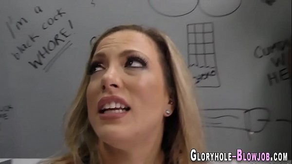 Gloryhole babe gets creampied pussyeaten