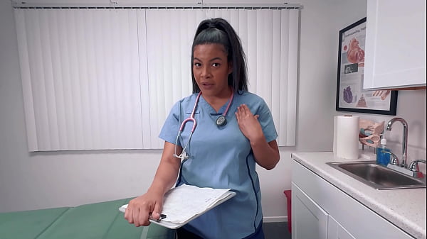Hot curvy latina nurse maya farrell takes a massive cum sample 