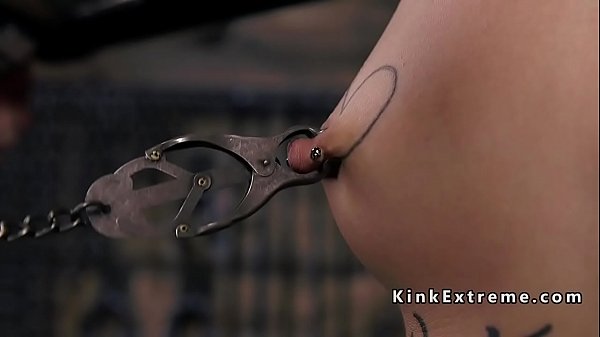 Alt hairy slave clamped and caned 