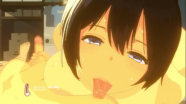 Big breasted teengives nipple licking hand job while staring