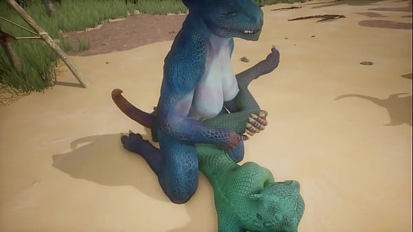 Two female lizards play with each others pussies - Wildlife