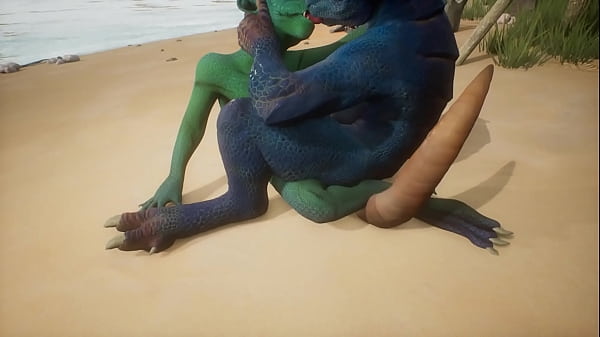 Two_female_lizards_play with each others pussies Wildlife