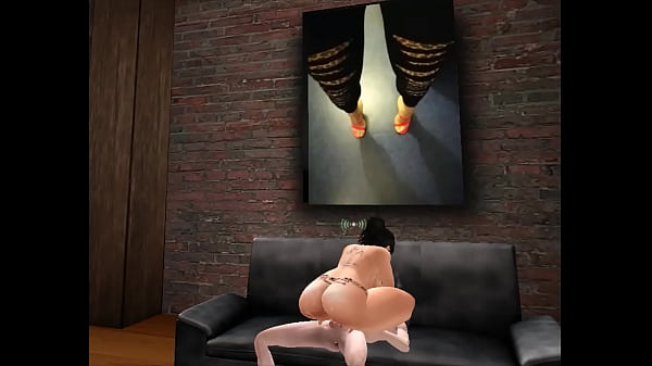 Nanny rides a 3d old cock in secondlife 