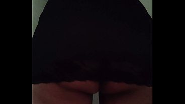 Dancing black dress on white pantis 