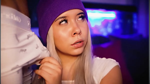 Chubby_blonde teases and teasesher boyfriend scock and gives_him a footjob