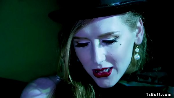 Costumed shemale shiri allwood after halloween party comes back home and seduces her step bro and fucks him