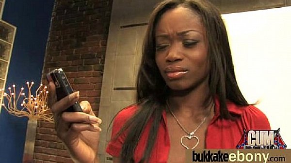 Ebony gets group cumshots 5 