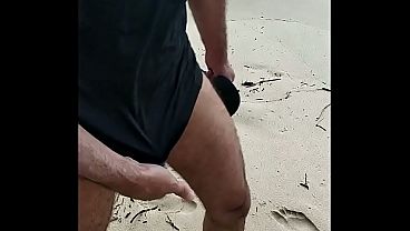 dick in beach 