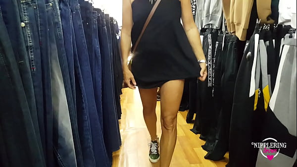 nippleringlover sexy upskirt on road flashing pierced pussy in_puplic store