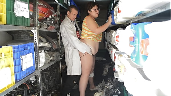 He fucks his in the parts warehouse of the workshop she is a very vicious fat woman who wants tools inserted in her pussy