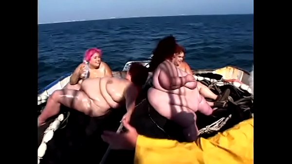 Four_dirty BBW lifeguards fuck each other on_the deckwith toys on the boat