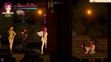 Pretty women being horny upon seeing an erotic scene in porn ryona hentai gameplay video