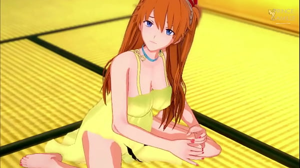 HornyAsuka in yellowdress gives youa guided handjob Evangelion