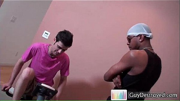 Jason Crew working out on fat black cock 2 gay boys 
