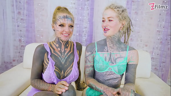 Tattooed girls hard fuck threesome world champion facial and gape