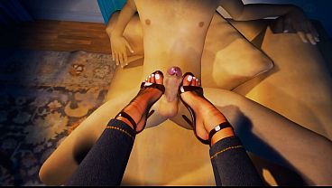 3 D Art footjob blowjob and anal
