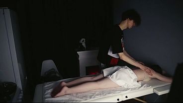 fingering her with dildo after a massage 