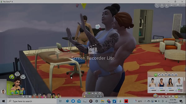 Martha runs into her ex and lets him press her up against the glass window when she realizes how big he is when he hugs her from behind