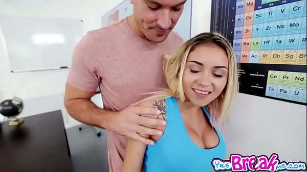 Petite blonde pussyfucked_doggystyle on desk