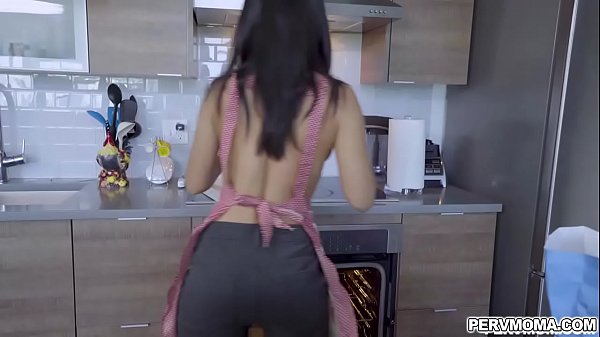 Brunette stepmom munch stepsons young cock giving him a sloppy blowjob! 