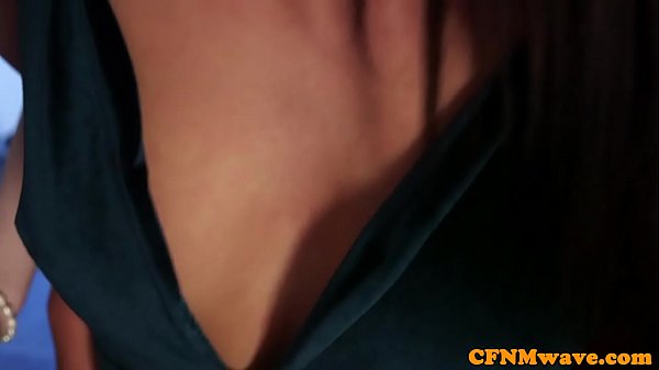 Play MP4 - Busty british femdoms jerk subs cock in group