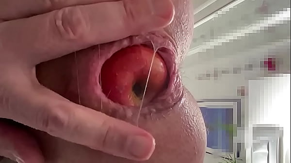 playing with an apple in my ass 
