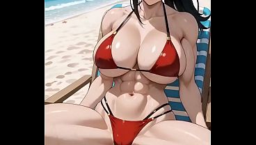 Nonton Momo De My Hero Academia Tomando El Sol Exhibiendo Su Cuerpo Musculoso thumbnail