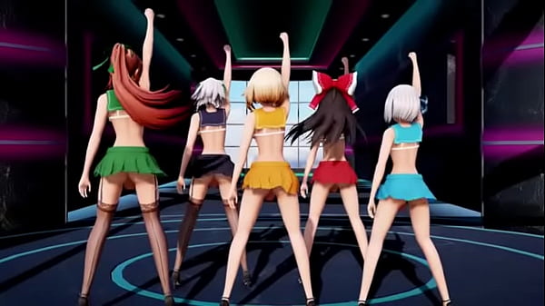 Multiple girls with cocks_dance