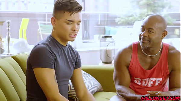 Aaron Trainer stroking Leo's meaty dick 