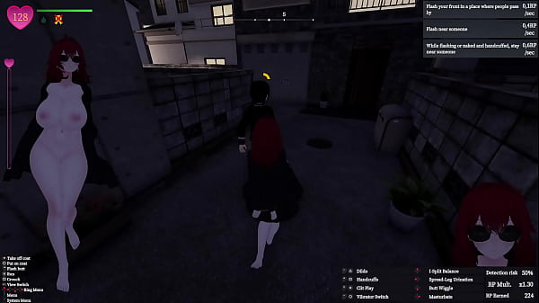 Secret flasher manaka walking in the city voyeur game 