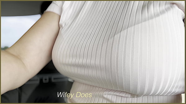 Trampoline bouncing with big tits moving in tight shirt