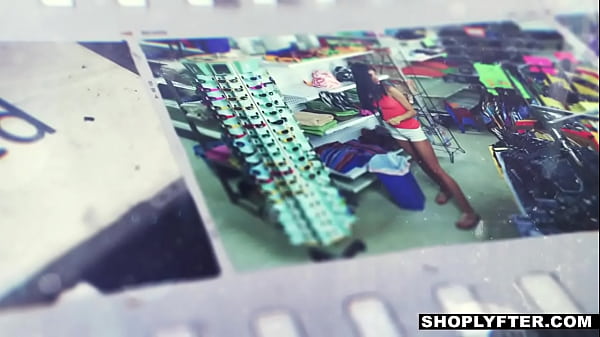 Sexy teen has sex with the loss prevention officer after shoplifting in a store