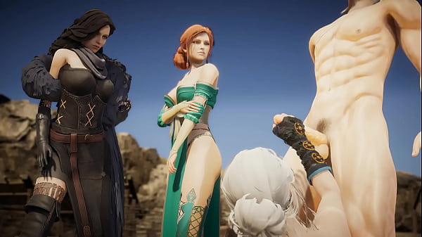 The Witcher Xxx - Triss Merigold And Yennefer Watches Ciri Jerking Off Geralt thumbnail