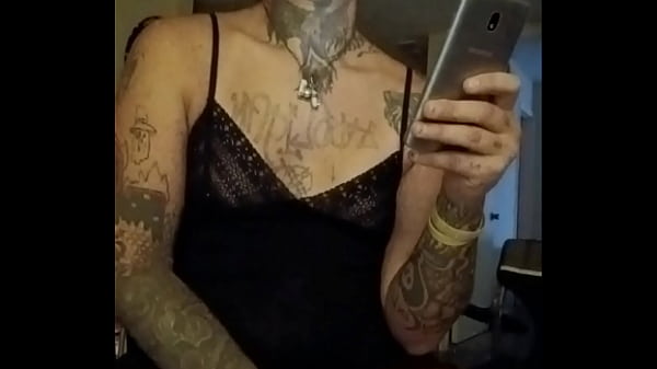 Play MP4 - Tattooed trans girl jerks off and eats cum