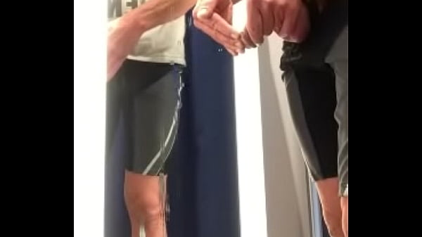 Fitting room wank cum lick 