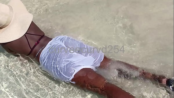 My thick and curvy girlfriend daring showing her pussy in public