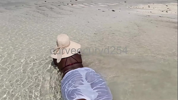 My thick and curvy girlfriend daring showing her pussy in public