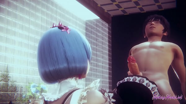 Re zero hentai rem handjob with point of view