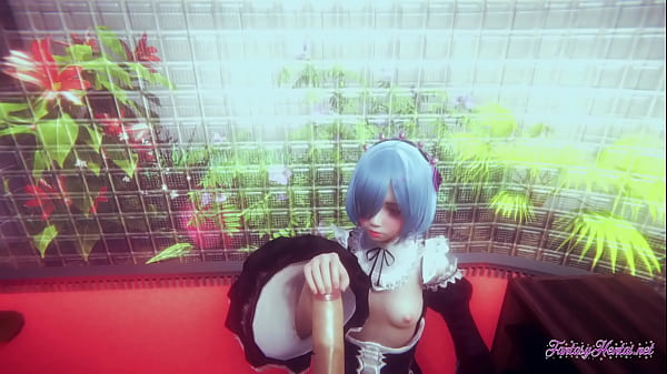 Re Zero Hentai - Rem Handjob with POV (Uncensored) - Japanese Asian manga anime game_porn