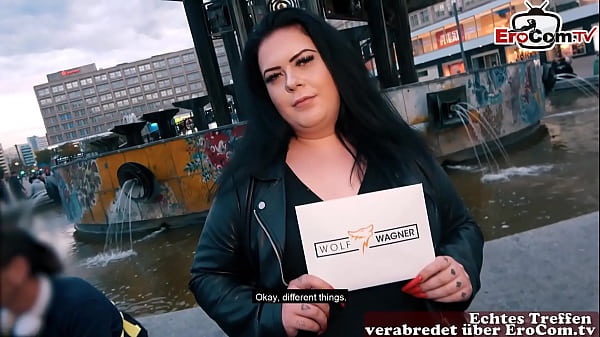 German chubby fat girl picked up at real street casting