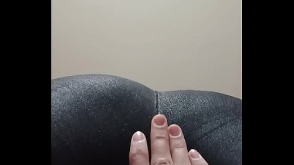 Skinny Secretary Secretly Jerks Off Pussy Through Pants thumbnail