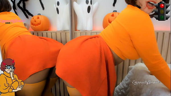 Zoombie velma dinckley scooby doo cosplay for halloween jerk off game blowjob and anal toy