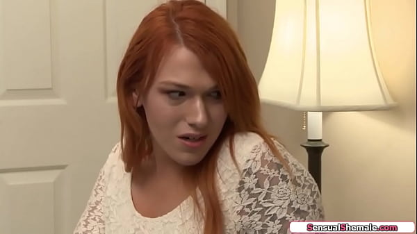 Boss stepbrother flirts with trans babysitter Aspen Brooks and asks if he can kiss her.He gives a bj and the small tits ts sucks cock.Shes anal fucked 